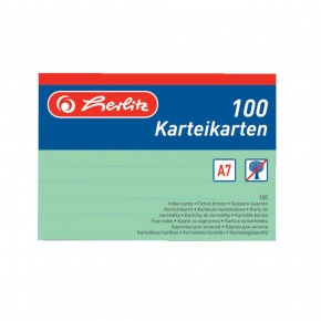 Herlitz Kartoték kártya A7/100 ív, vonalas zöld