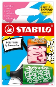 STABILO BOSS MINI by Snooze One szövegkiemelő készlet 3 db-os (zöld, pink, narancs)