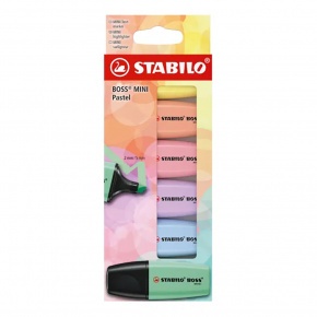 Stabilo BOSS MINI Pastel szövegkiemelő készlet 6 db-os