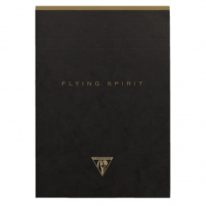 Clairefontaine jegyzettömb, A5, vonalas, 70lap, fekete, Flying spirit