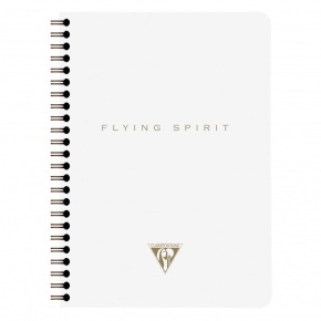 Clairefontaine notesz zsebekkel (A5, 60 lap, vonalas, spirál) fehér, Flying Spirit