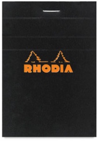 Clairefontaine Rhodia fekete jegyzetblokk, 80lap, vonalas, 5,2x7,5cm