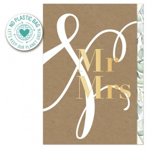 Artebene képeslap borítékkal, kraft, MR&Mrs esküvői (4)