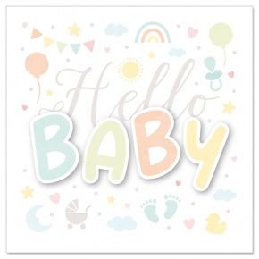 Artebene mini képeslap borítékkal (8x8 cm) Hello Baby (4)