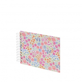 Rössler fotóalbum/scrapbook (19,5x14,5 cm, 20 lap, spirálos) színes, apró virágos, Fleur (4)