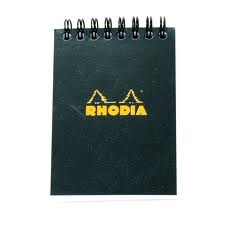 Clairefontaine Rhodia Classic fekete spirálblokk, kockás 80lap, 10,5x14,8cm