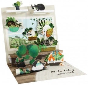 Popshots képeslap, négyzet, Cats and Plants