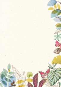 Rössler A/4 design levélpapír, ivory, levelek, pillangók