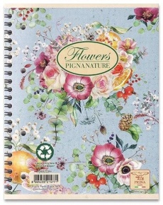 Pigna spirálfüzet, A5, 60 lap, vonalas, 8-féle, Nature Flowers