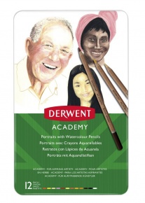 Derwent Academy színes akvarell ceruzakészlet portrékhoz, 12 db