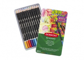 Derwent Academy színesceruza készlet fémdobozban, 12 db