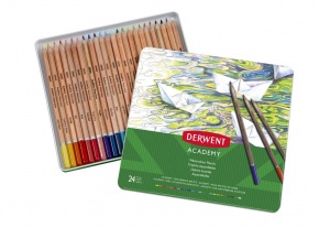 Derwent Academy akvarell színesceruza készlet fémdobozban, 24 db