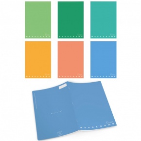 Pigna Monocromo tűzött füzet, A4, 42 lap, négyzethálós, 6-féle szín, GREEN