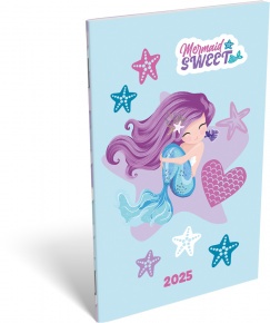 Lizzy A6 tűzött zsebnaptár, Mermaid, Sweet (2025)