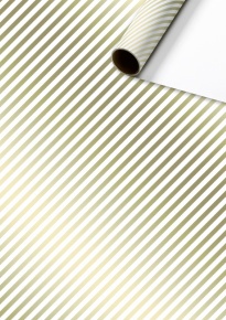 Stewo tekercses csomagolópapír (70x200 cm) fehér, arany csíkos, Stribe (4)