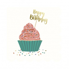 Stewo szalvéta (3-rét. 33x33 cm), Happy Birthday muffin, Sumita (5)