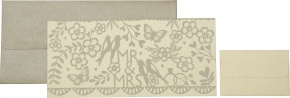 Stewo ajándékutalványtartó kis borítékkal, natúr, mintás, Mr&Mrs, Anouk, esküvői (4)
