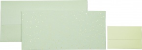 Stewo ajándékutalványtartó kis borítékkal, halványzöld, ezüst pöttyös (4)