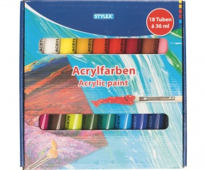 Stylex acrylfesték készlet, 18db x 36ml