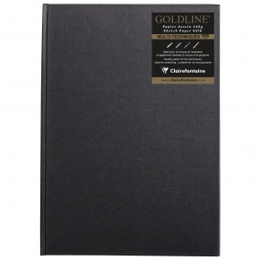 CLF vázlatkönyv (21x29,7 cm, 140 g/m2, 64 lap) goldline/ fekete