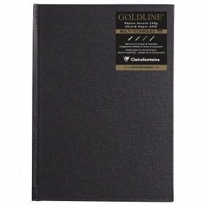 CLF vázlatkönyv (14,8x21 cm, 140 g/m2, 64 lap) goldline/ fekete