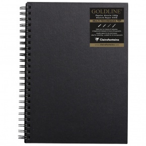CLF vázlatkönyv (21x29,7 cm, 140 g/m2, 64 lap, spirálos) goldline/ fekete