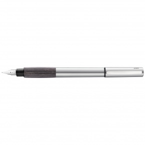 Lamy accent Al KW, töltőtoll (F), ezüst, cserélhető szürke fa grip, 96