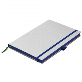 Lamy notesz A5, 192 oldal, keményfedelű, ezüst, kék szélű lapok