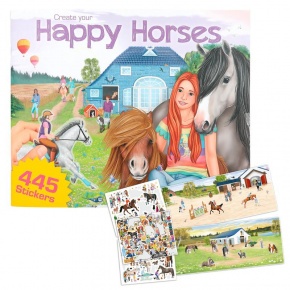 TOPModel kreatív matricás könyv, lovas, Happy Horses (3)