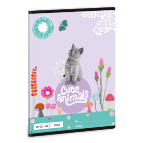 Ars Una 2032, sima A5 füzet Cute Animals-kitten (5368) 24