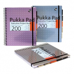 Traders Pukka Pad Executive Projekt Book spirálfüzet (A4, 200 old. von.) 3 féle metál szín