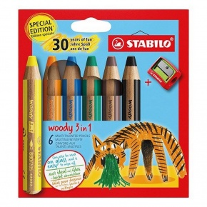 Stabilo woody Tiger 6 db-os készlet hegyezővel