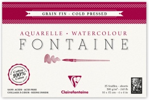 CLF aquarelltömb (10x15cm, 300 g/m2, 25 lap) fontaine/ vízfestékhez