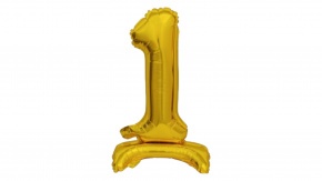 Amscan felfújható fólia szám talppal, arany, 38cm, 1