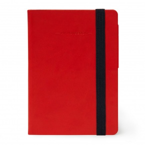 Legami notesz (S 9,5x13,5 cm), gumipánt, 192old. vonalas, piros STATIONERY