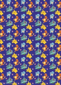 Grupo Erik tekercses csomagolópapír (70x400cm), kék, Pokemon