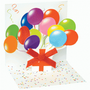 Popshots képeslap, mini, Balloons/Lufik