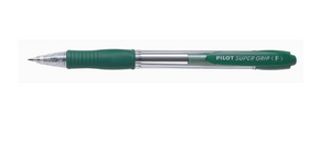 Pilot Super Grip golyóstoll zöld testtel, zöld tintával