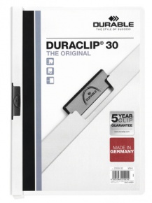 Durable Duraclip clip-mappa, 30 lapig, fehér