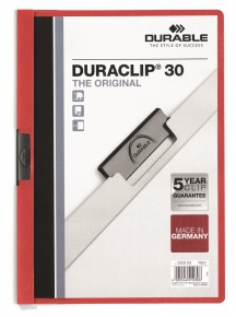 Durable Duraclip clip-mappa, 30 lapig, piros