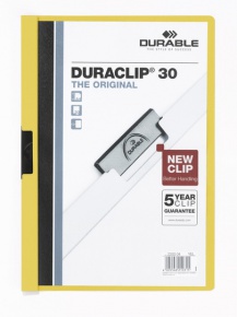 Durable Duraclip clip-mappa, 30 lapig, sárga