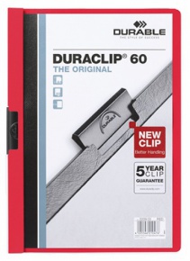 Durable Duraclip clip-mappa, 60 lapig, piros