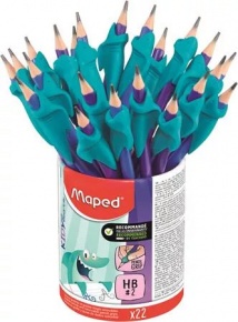 Maped HB ceruza radírral, háromszögletű, cápa alakú ceruzafogóval
