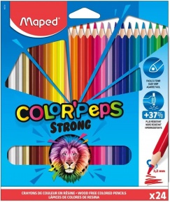 Maped színes ceruza 24db color peps, háromszögletű, Strong