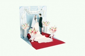 Popshots képeslap, négyzet, Wedding Day/esküvős