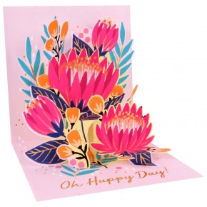Popshots képeslap, négyzet, virágok, Oh Happy Day!