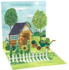 Popshots képeslap, négyzet, kerti szerszámos fészer, Garden Shed