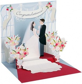 Popshots képeslap, négyzet, esküvői torta