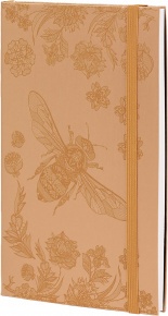 BSB notesz (A5, 192 old. vonalas, gumipántos) bézs, méhecskés, Lace Bee Castelli (4)