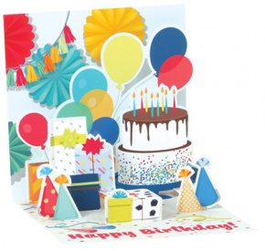 Popshots képeslap, mini, Happy Birthday, szülinapi party